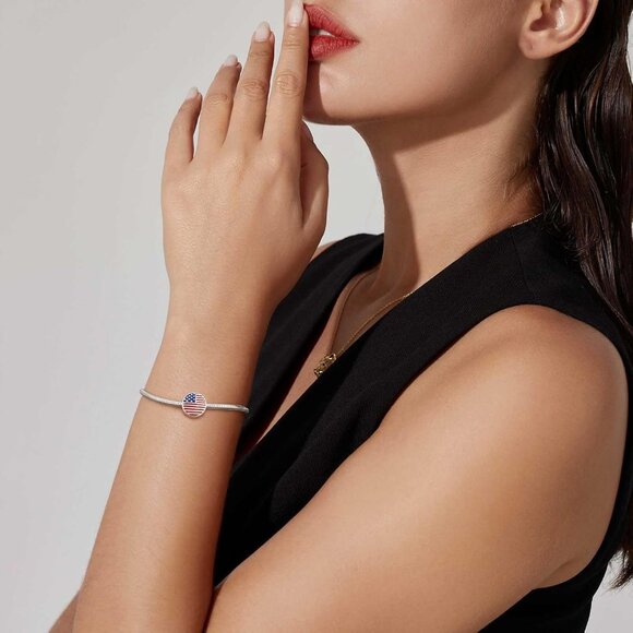 Christmas Charms Fit Pandora, 925 Sterling Silver Enamel Bracelet - Picture 2 of 7